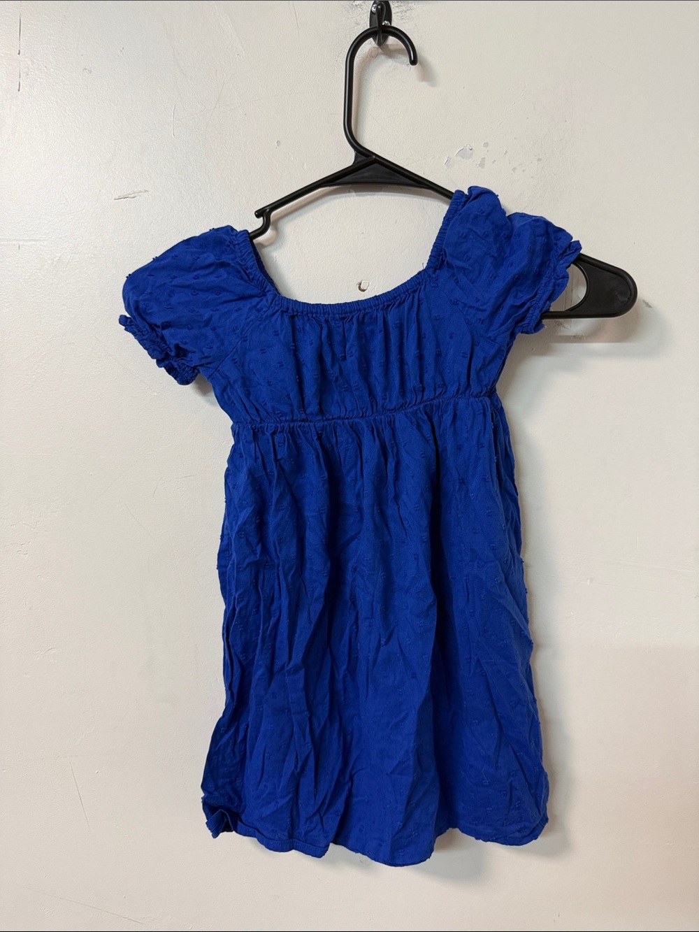 Girls' Royal Blue Puff Sleeve Dress